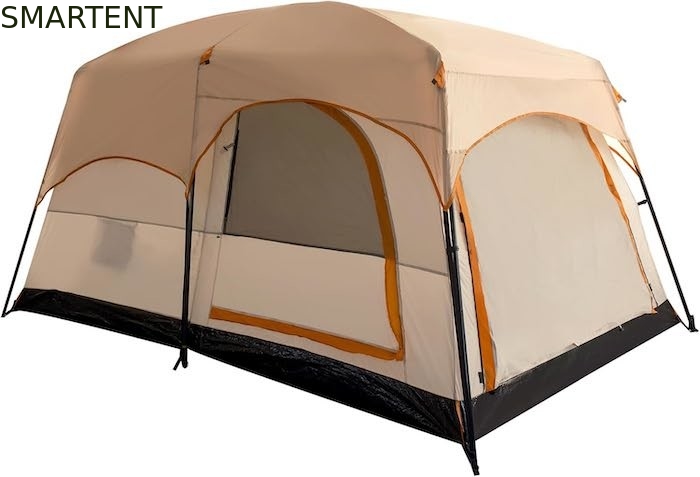 4-Person 3.3*2.1*1.85M Outdoor All Weather Khaki Waterproof Coated Polyester 2-House Design Camping Tent supplier