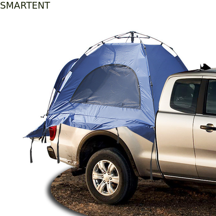 210*165*176CM Blue 210D Polyester Waterproof Automatic Fiberglass Frame Pick Up Truck Tent supplier