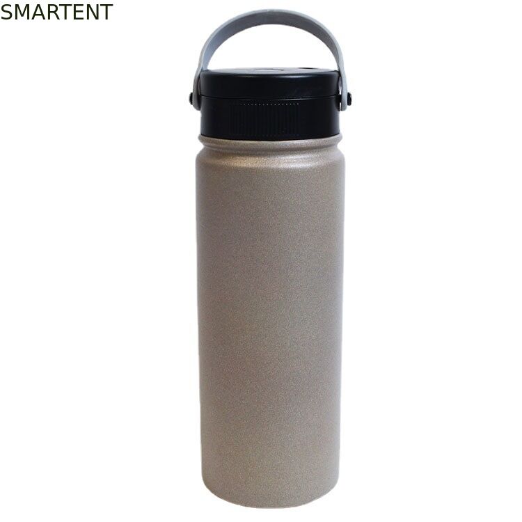 UV Sterilization Stainless Steel Large Mouth Insulated Workout Water Bottles Gray Color Carrying Handle And Customized Volume Of 500ml Perfect For Outdoor Sports supplier