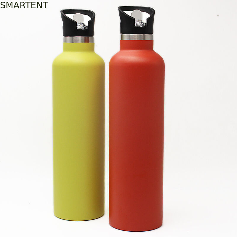 Customized Multi-Capacity Painting Yellow Color 304 Stainless Steel Outdoor American Style Wide Mouth Insulated Workout Water Bottles With Carrying Handle supplier