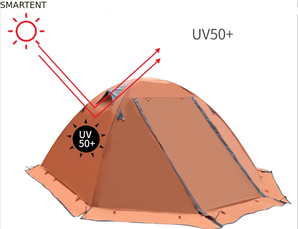 210X180X130cm Orange Waterproof PU2000mm Coated 190T Polyester Cozy Camping Tent supplier