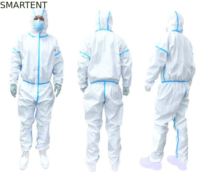 Medical Disposable Protective Clothing White Color Bonded Fabric Isolated Coverall supplier