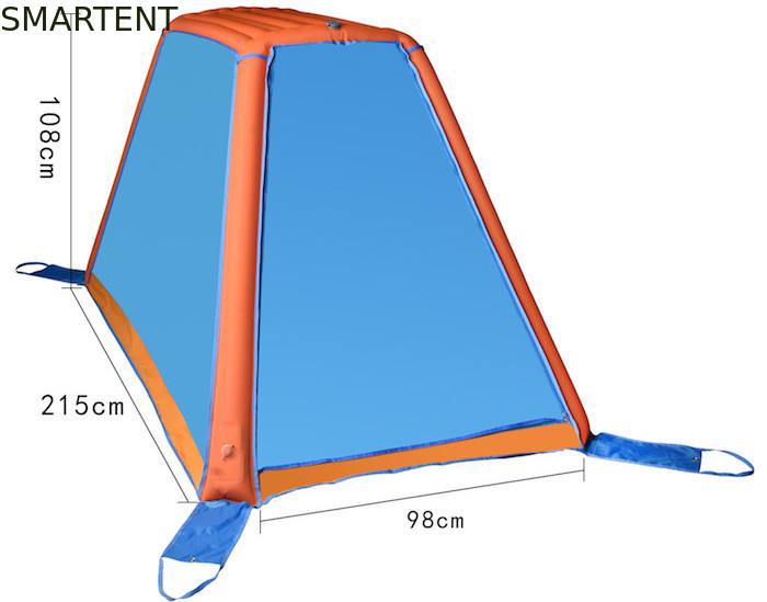 Blue 190T Polyester TPU Air Pop Up Tent Air Pole One Man Blow Up Dome Tent supplier