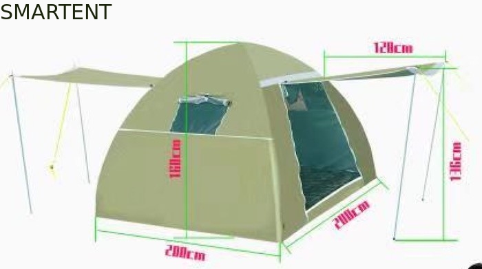 Large 4 Person Inflatable Outdoor Tents Silver Colated 210T Dome Air Tent 200X200X150CM supplier