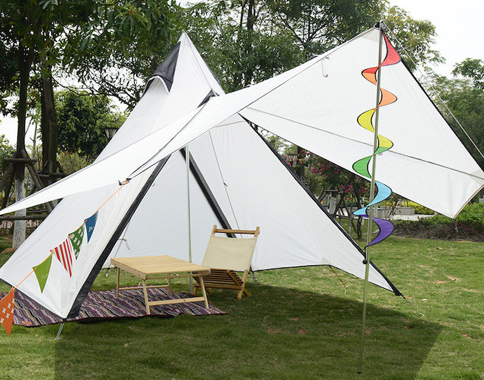 Outdoor Custom White Color Cotton Canvas 320*260*200CM Camping Indian Teepee Yurt Tent supplier