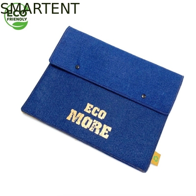 Blue Color Eco Friendly Accessories RPET Felt Laptop Sleeve Portable Custom 13''