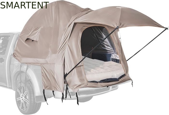 82.7*66.9*66.9Inch Khaki 210D Silver Coated Polyester Pickup Truck Tent With Ventilated Windows For Outdoor Camping